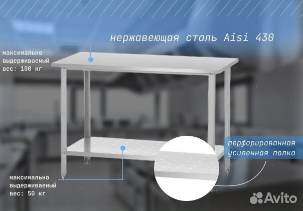 Стол производственный 80х60