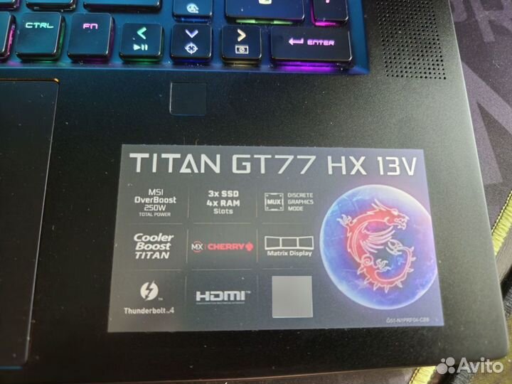 Игровой ноутбук msi 17.3 Titan GT77 HX 13VI-096RU