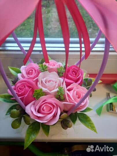 Букет из мыльных роз