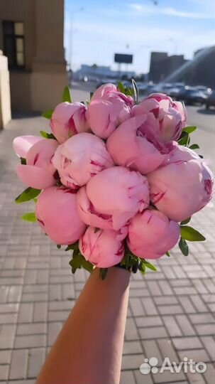 Букет свадебный из пионов розовых