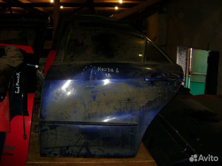 Дверь задняя левая Мазда 6 Mazda 6 синий цвет