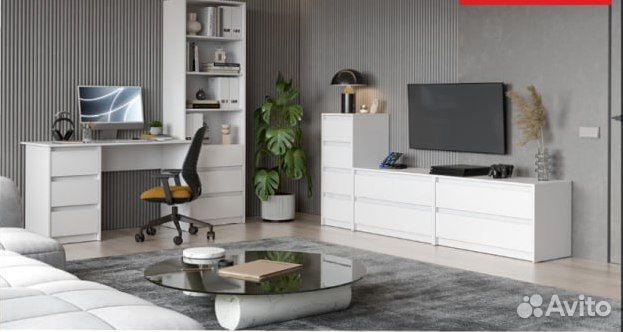 Комплект стол и стеллаж белый в наличии