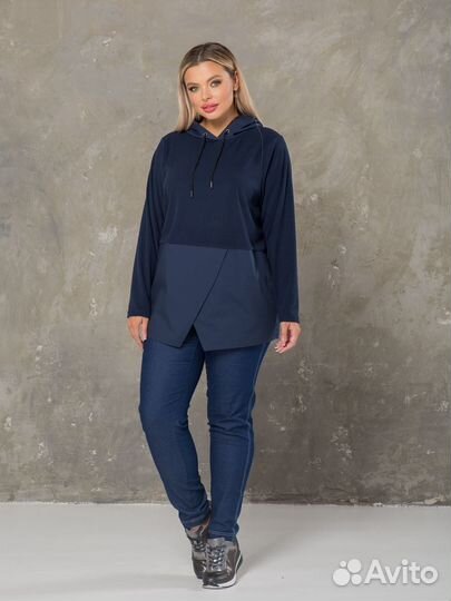 Блузка novita темно-синий 60-62 размер