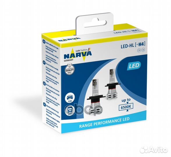 Светодиод narva 18032 LED H4 6000K набор 18032