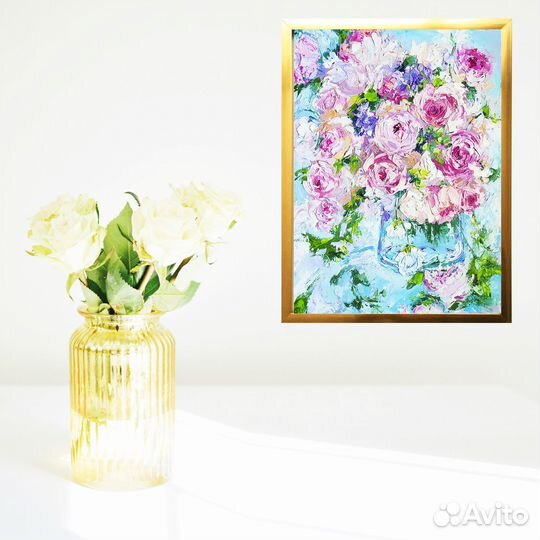 Картина маслом на холсте цветы
