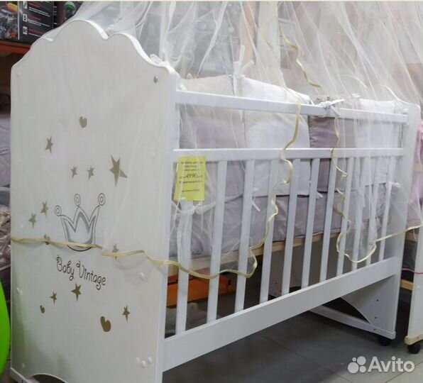 Детская кроватка колесо качалка