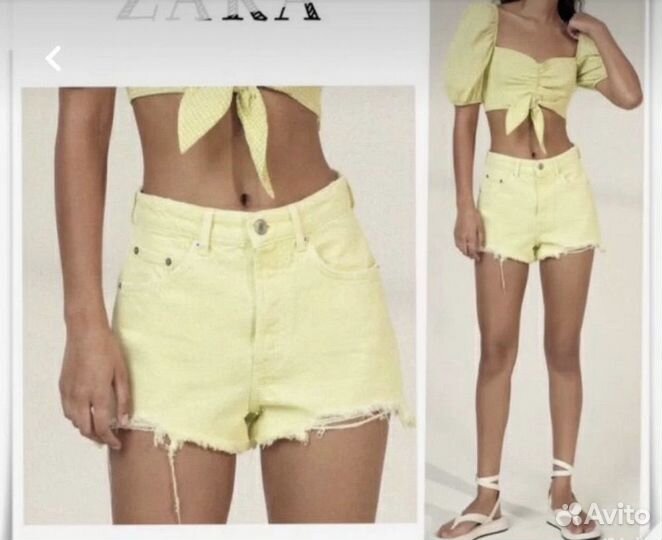 Джинсовые шорты zara 36