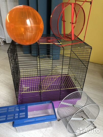 Клетка,переноска,шар,2 колеса для хомячка