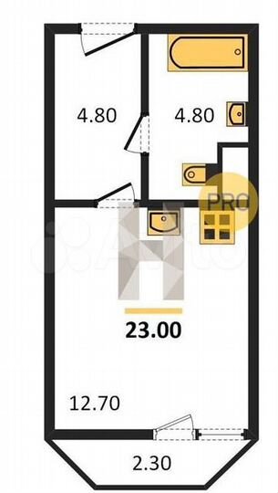 Квартира-студия, 23 м², 9/15 эт.