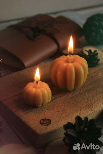 Свеча Тыква из пчелиного воска