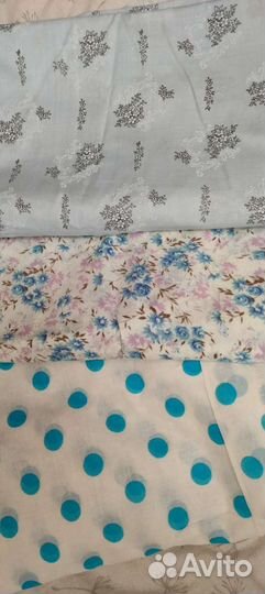 Отрезы ткани ситец, сатин,кремплен, ацетат из СССР