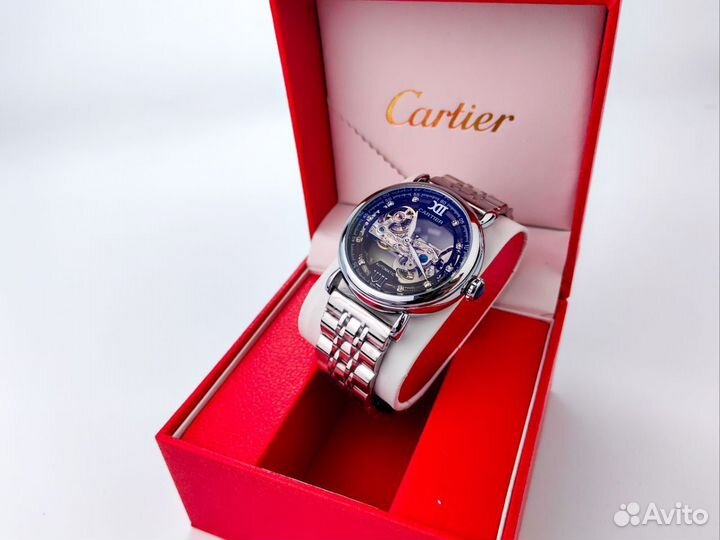 Часы мужские Cartier механические скелетон