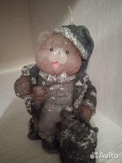 Новогодняя свечка,Мишка