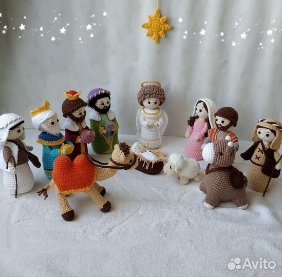 Вязаные игрушки Рождественский вертеп