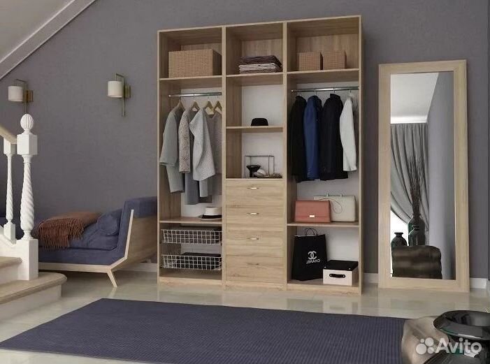 Гардеробная на заказ, производство мебели