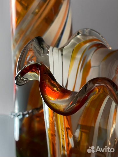 Ваза цветное стекло хрусталь СССР