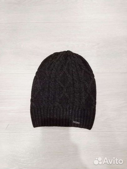 Женская шапка-бини, новая,серо-черная