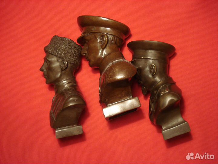 Военные Бюсты Деникин Колчак Врангель 1918 Бронза