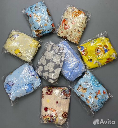 Простынь на резинке на детскую кроватку