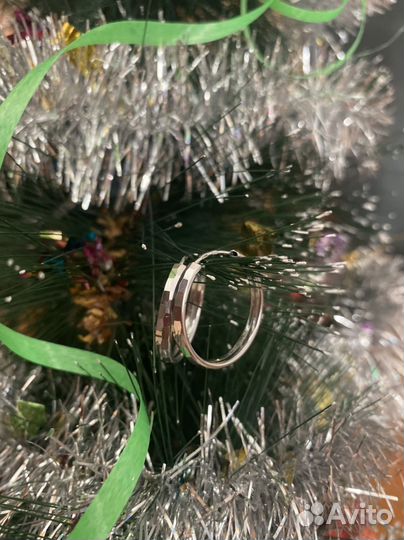 Серьги белое золото