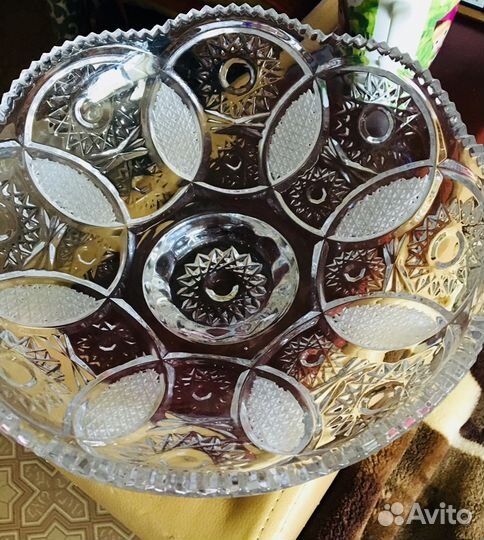 Ваза для фруктов хрустальная