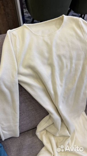 Платье лапша миди молочное