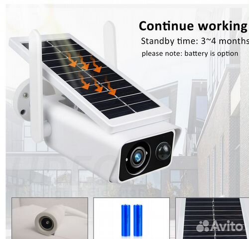 Камера уличная солнечная панель 3мп на телефон