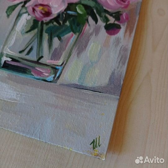 Картины с цветами в вазе, 20 на 30 см, акрилом