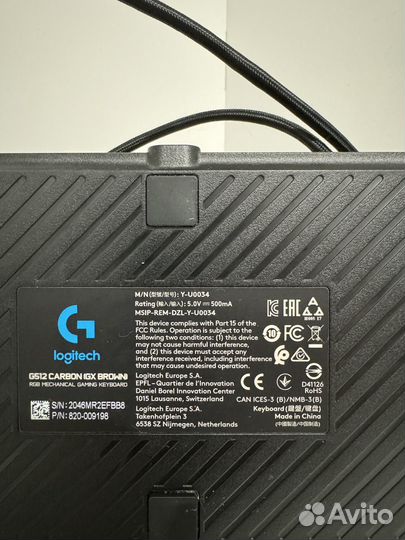 Клавиатура logitech g512 carbon (GX brown)