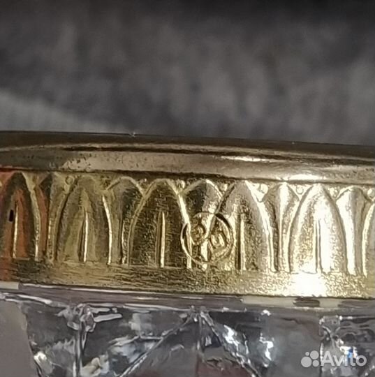 Солонка СССР винтаж хрусталь мельхиор клеймо