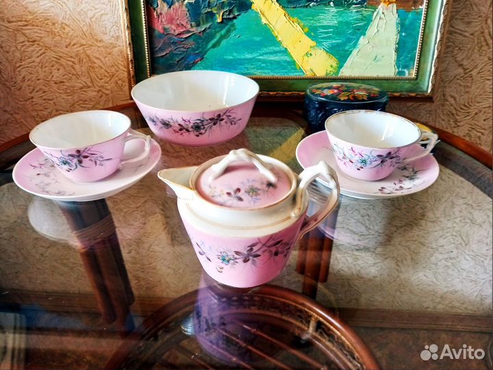 Фарфор Кузнецов.19 век. Набор чайно-кофейный