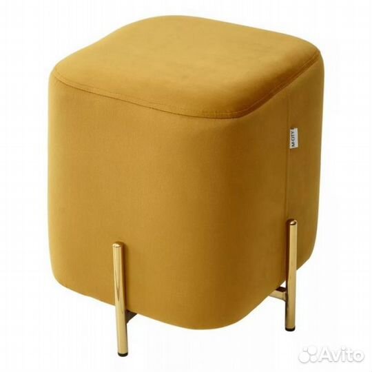 Пуф для гостиной ares bluvel-68 yellow / gold