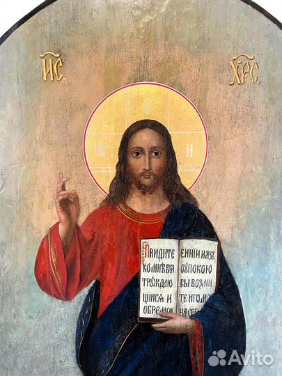 Старинная Храмовая икона Иисус Христос Господь Все