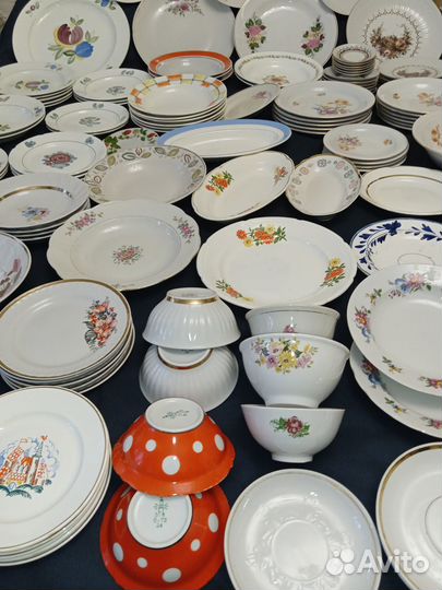 Фарфор Фаянс СССР Тарелки Пиалы Салатники Блюдо