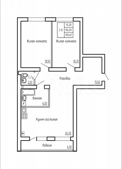 3-к. квартира, 91,6 м², 3/5 эт.
