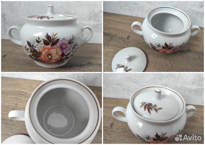 Фарфоровый сервиз СССР Красный фарфорист