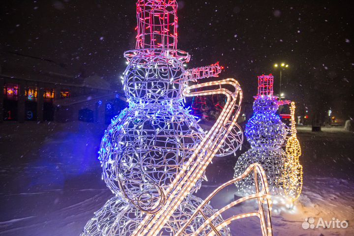 Светодиодные фигуры снеговик