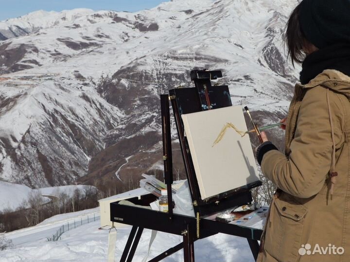 Мольберт этюдник на ножках. Складной