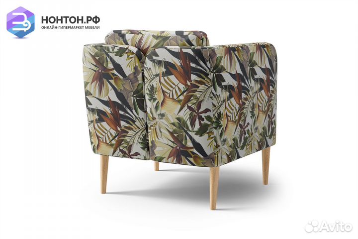 Кресло Райдо бежевое с принтом