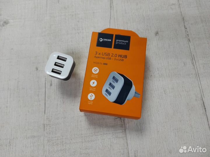 USB Хаб 3 порта Dream UH3 (B88) черный