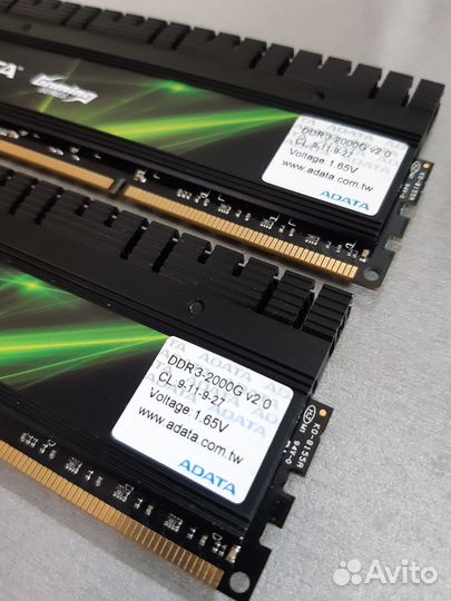 Озу dimm 2x4GB kit adata XPG Gaming v2.0 2000Mhz