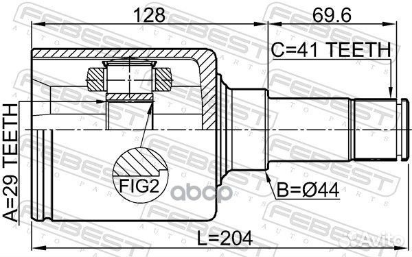 ШРУС внутр левый ford transit TT9 2006-2013