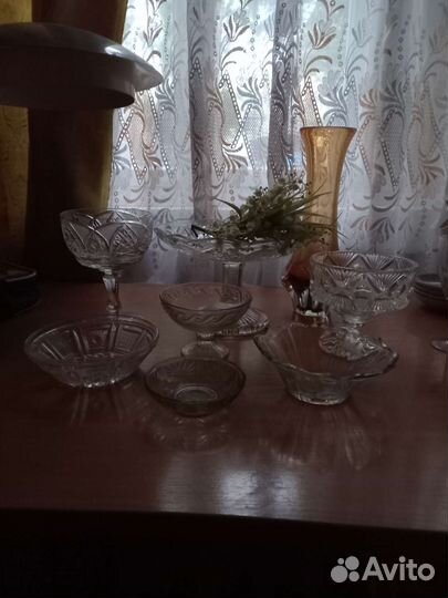 Вазы и вазочки СССР из стекла и хрусталя