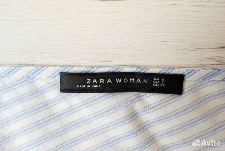Блузка Zara S 42 женская светло-голубая