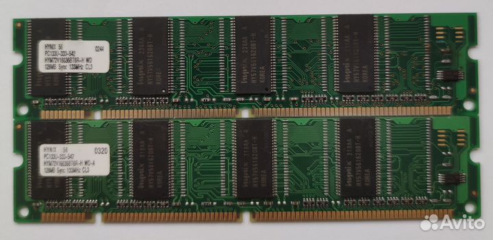 256mb dimm sdram PC133 Hynix (2x128mb) для пк