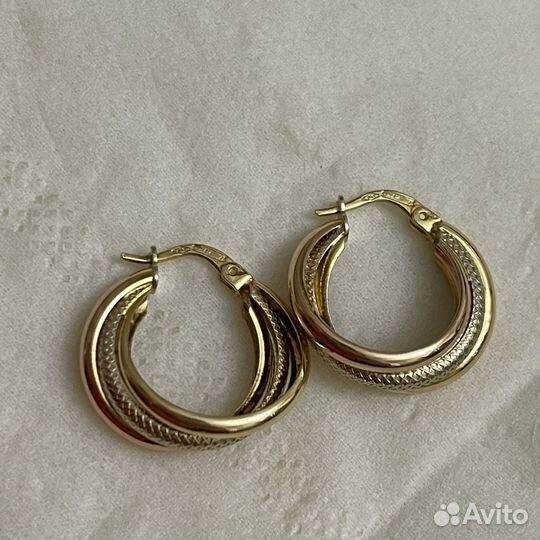 Золотые серьги 750 проба