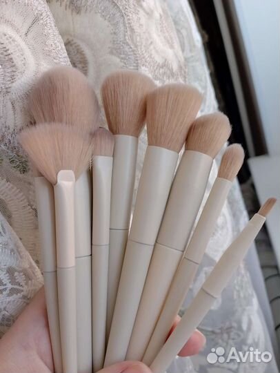 Новый набор кистей для макияжа с натуральн. ворсом