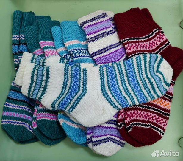 Носки ручной вязки шерстяные
