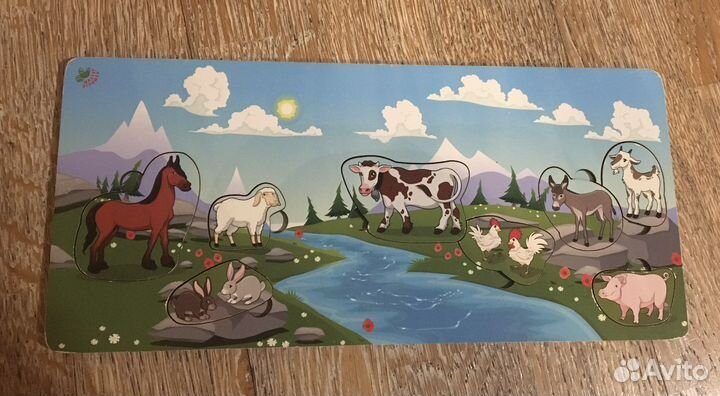 Пазл животные - развивающие игрушки из дерева