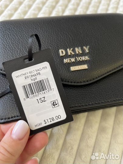 Поясная кожаная сумка dkny